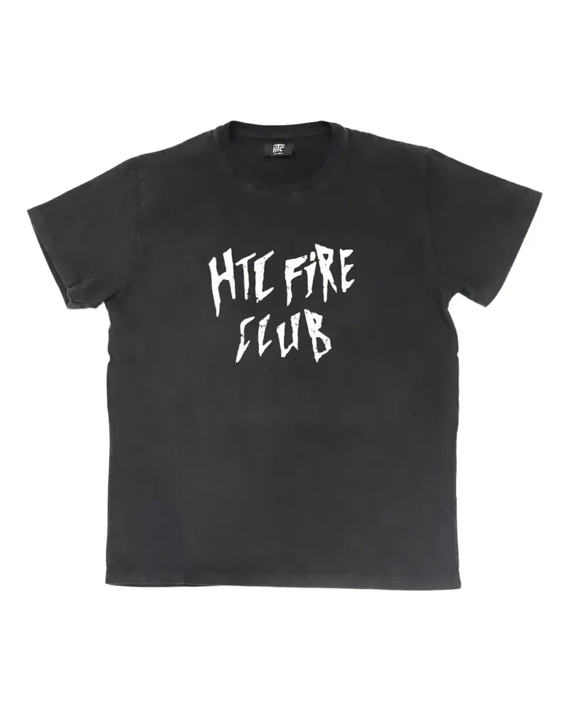 HTC Hollywood Trading Company T-Shirt im Distressed-Look - Schwarz Schwarz