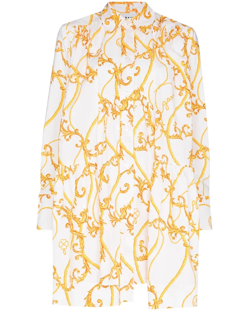 Ganni Minikleid mit Print - Nude Nude