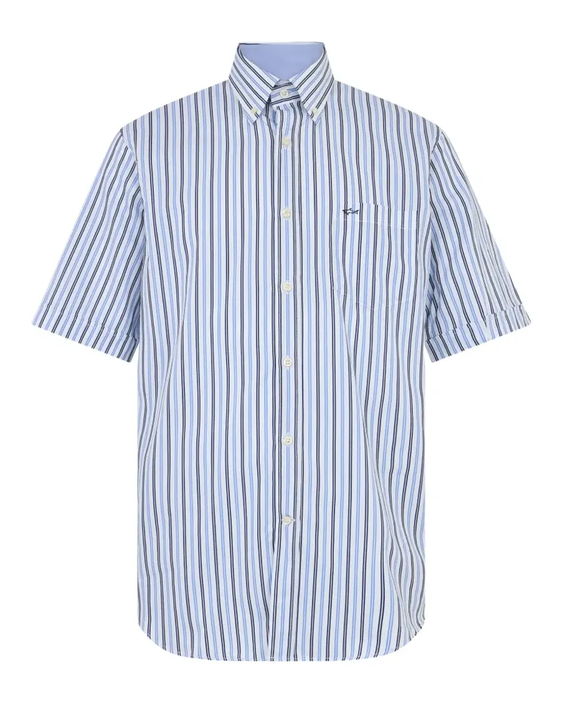 Paul & Shark vertical-stripe short-sleeve shirt - Blau Blau