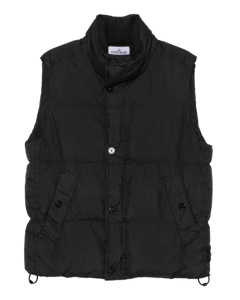 Stone Island quilted logo-patch gilet - Schwarz Schwarz