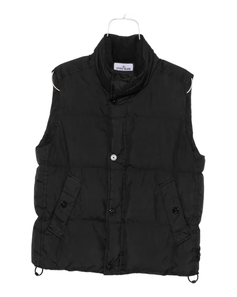 Stone Island quilted logo-patch gilet - Schwarz Schwarz