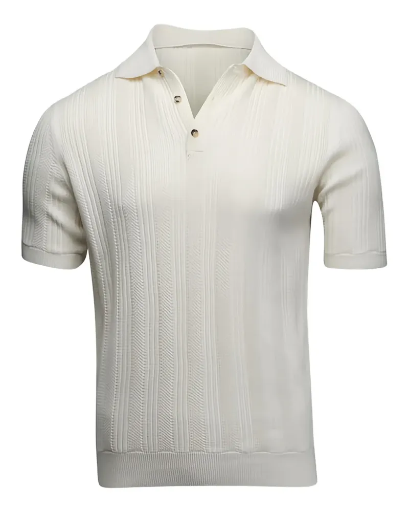 Isaia Gestricktes Poloshirt - Nude Nude