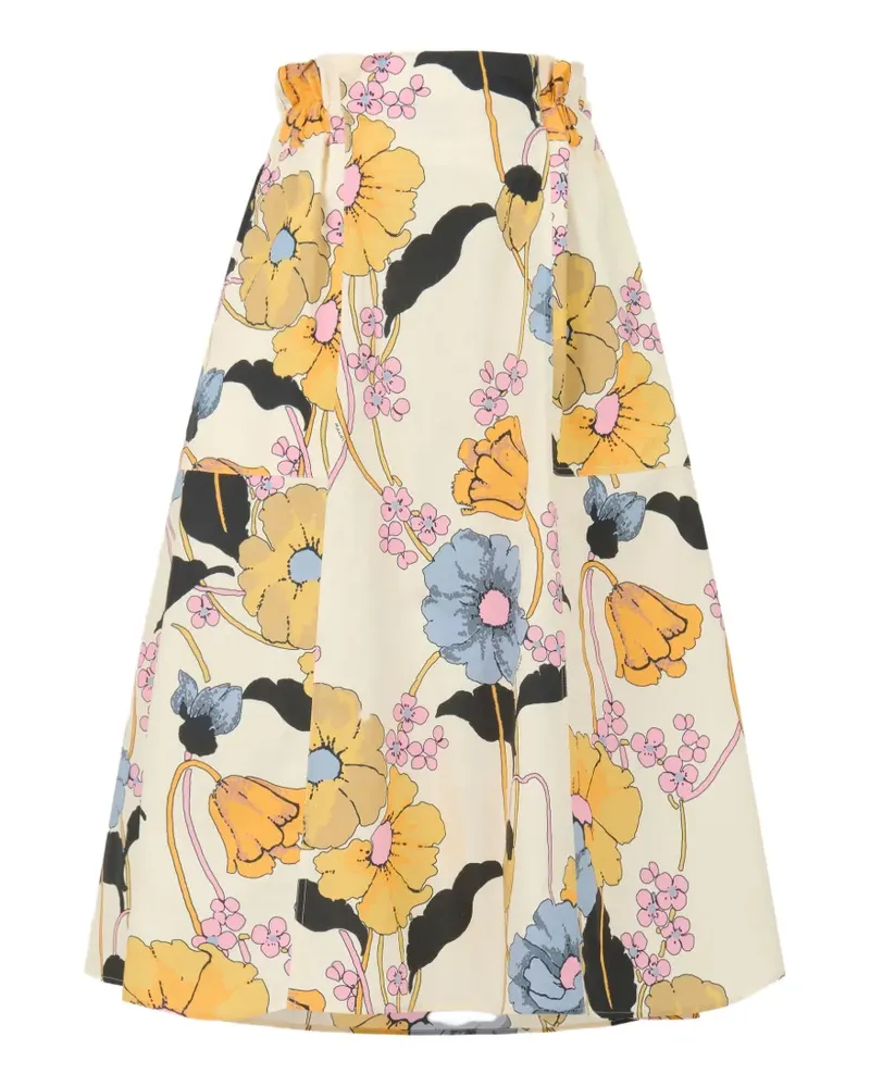 Marni Ausgestellter Midirock mit Blumenmuster - Nude Nude