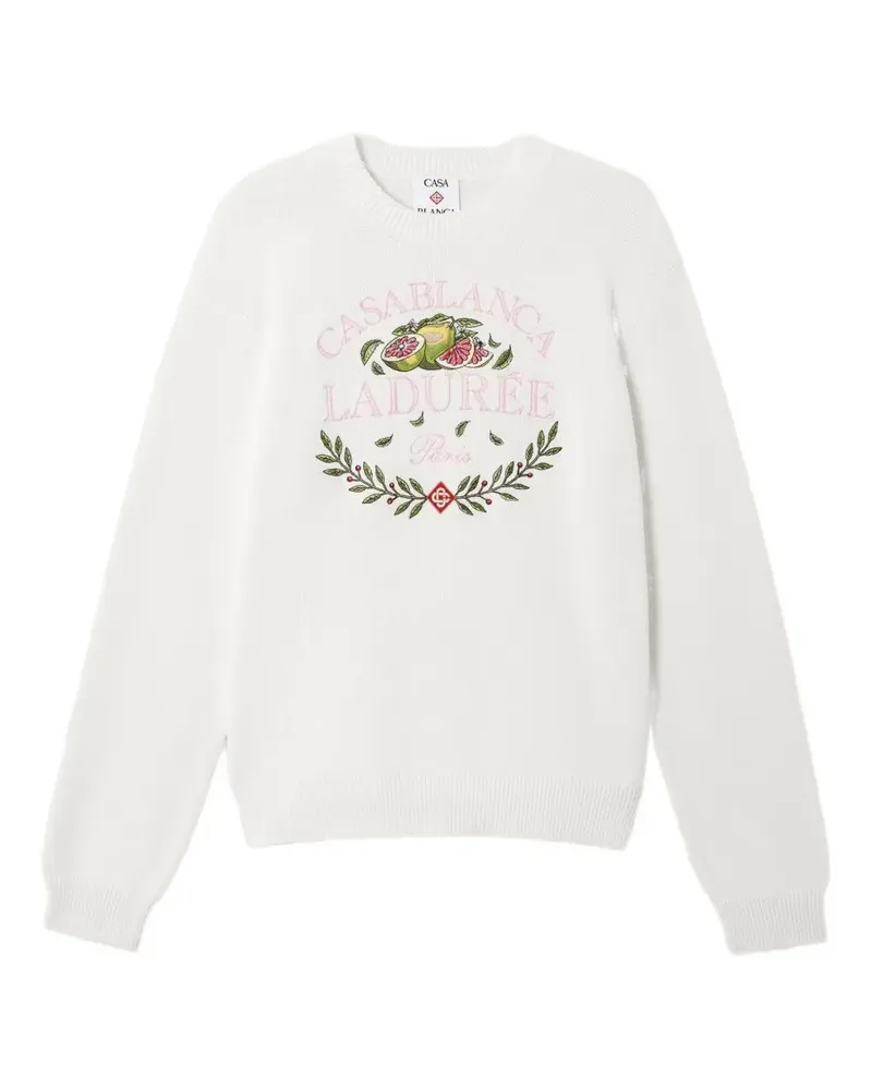 Casablanca Paris x Laduree crew-neck cotton jumper - Weiß Weiß