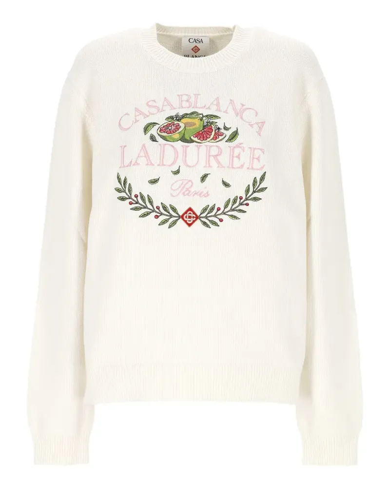 Casablanca Paris x Ladure Pullover mit rundem Ausschnitt - Weiß Weiß