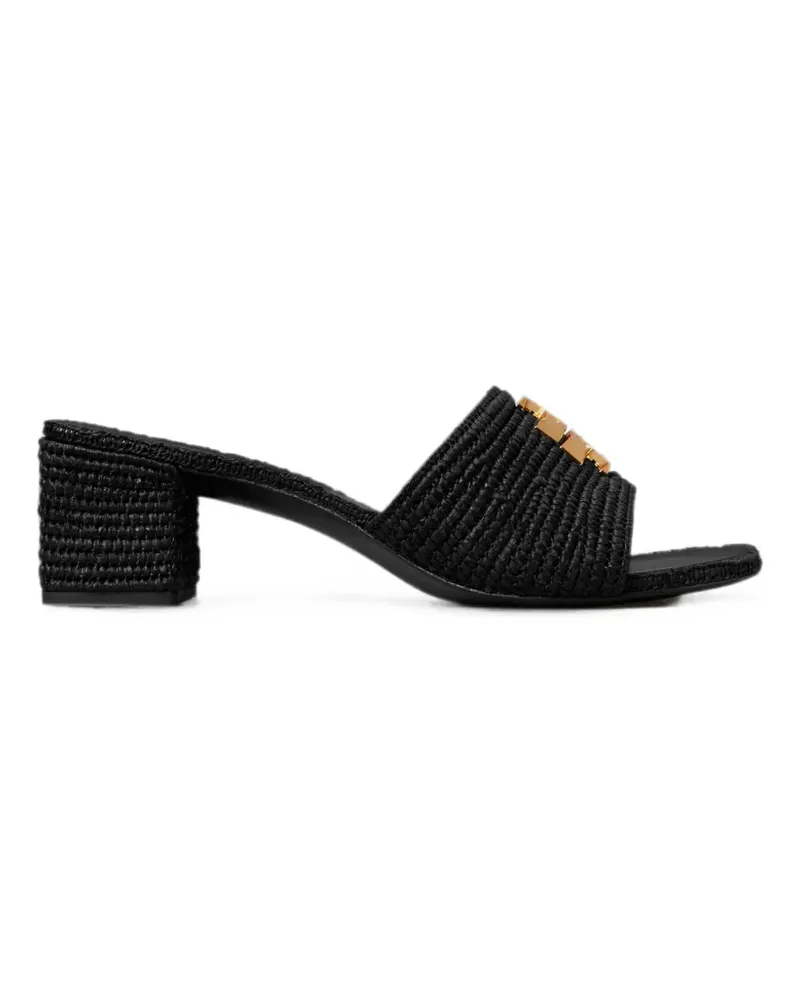 Tory Burch Eleanor raffia heeled sandals - Schwarz Schwarz