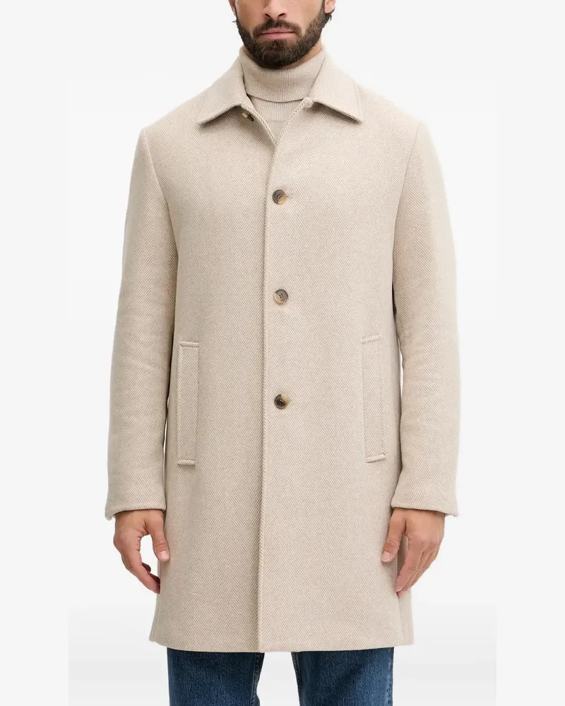 Benetton button herringbone coat - Nude Nude