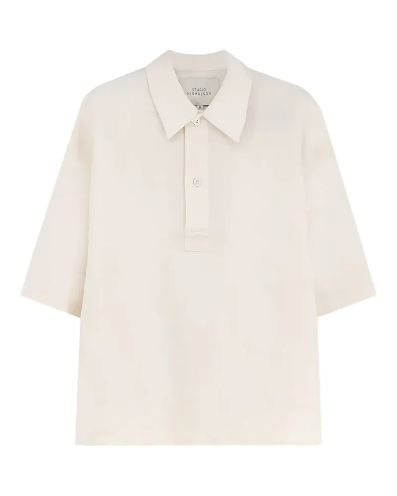 Studio Nicholson Lemmer oversized short-sleeved polo shirt - Weiß Weiß