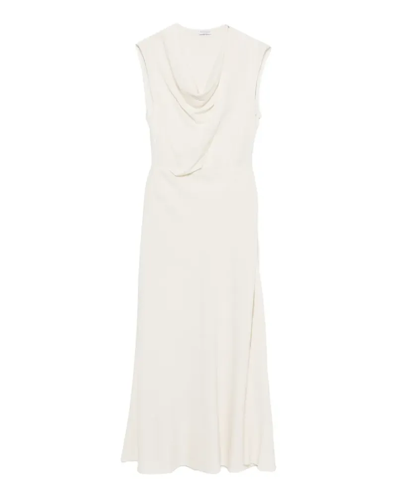 Brunello Cucinelli draped-neck sleeveless maxi dress - Nude Nude