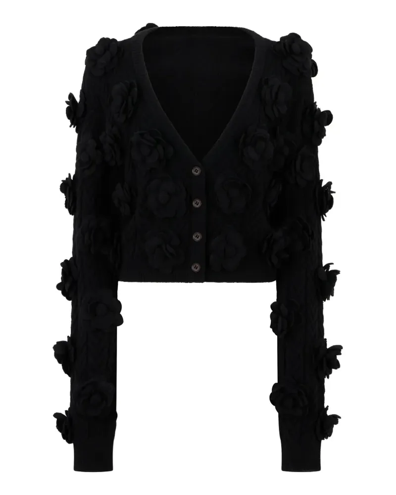 Philipp Plein Cardigan mit Rosenmuster - Schwarz Schwarz