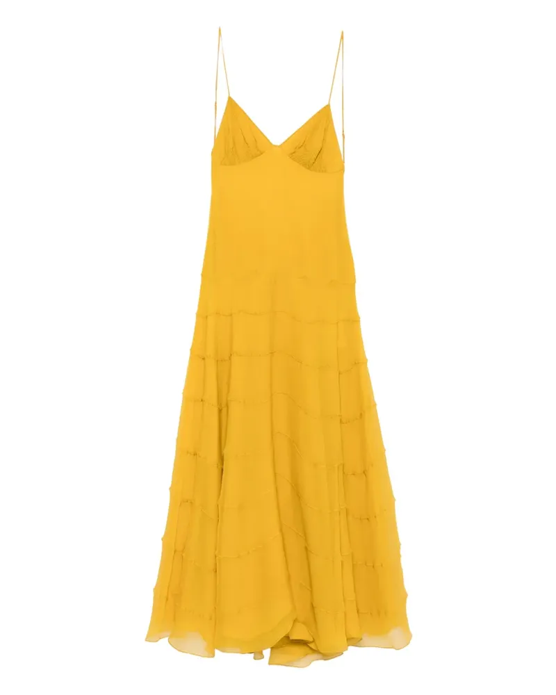 Saint Laurent Gestuftes Rüschenkleid - Gelb Gelb