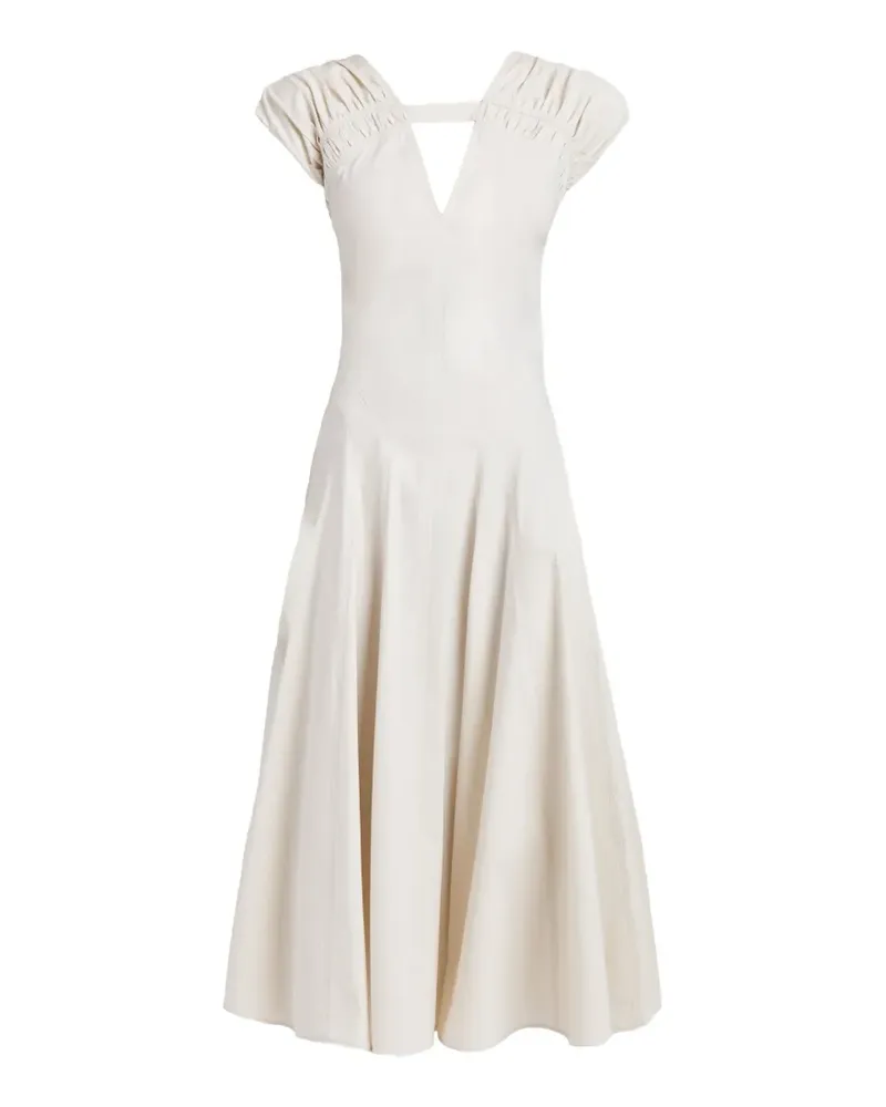 Proenza Schouler Manoela Midikleid mit Cut-Out - Weiß Weiß