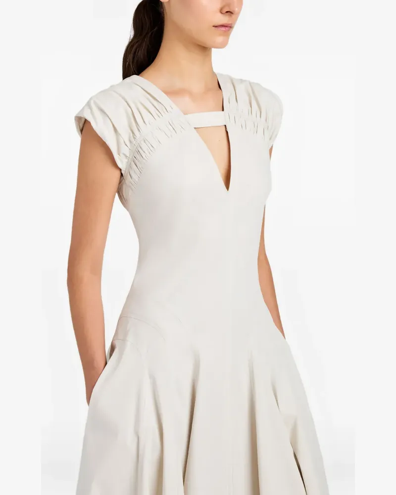 Proenza Schouler Manoela Midikleid mit Cut-Out - Weiß Weiß
