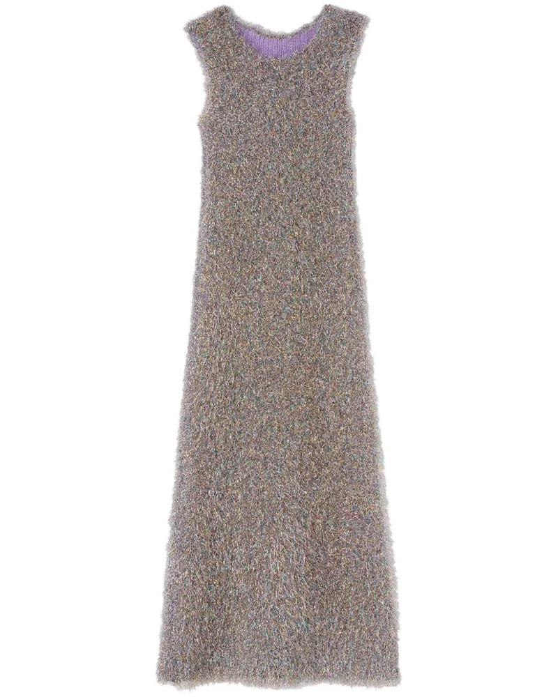 Jil Sander Midikleid mit V-Ausschnitt - Silber Silber