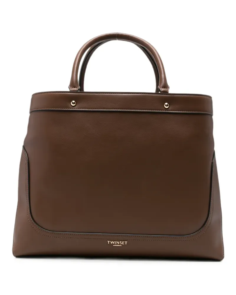 Twin-Set logo-print tote bag - Braun Braun