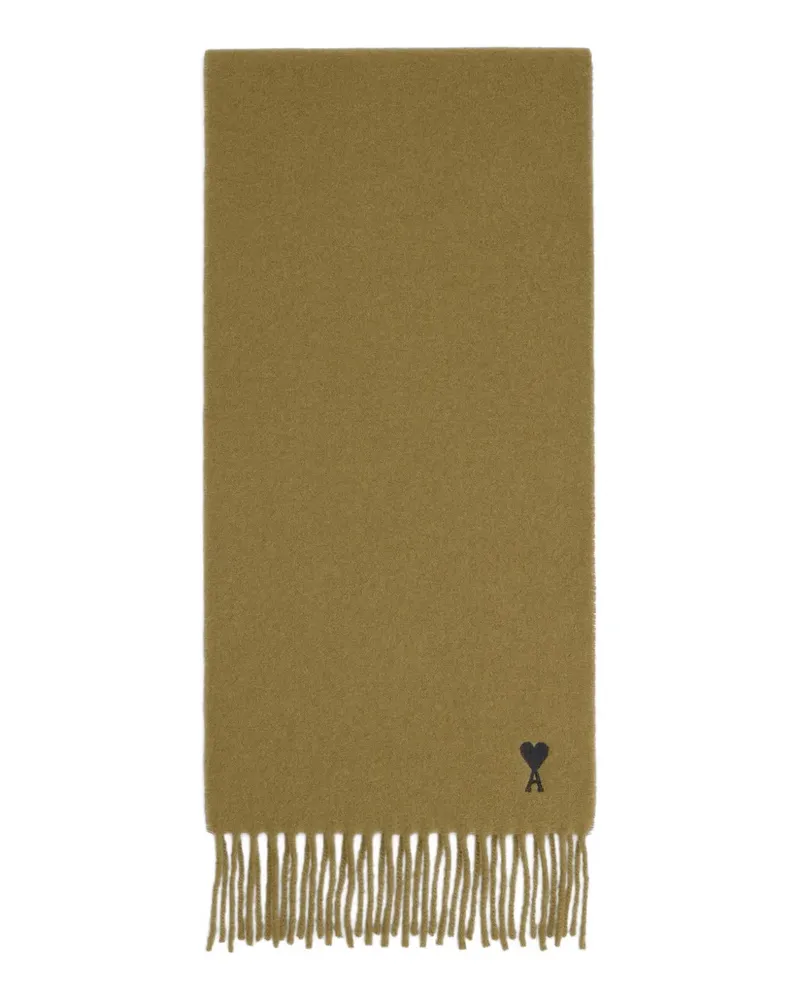 AMI Paris Schal mit Ami de Coeur-Stickerei - Grün Grün