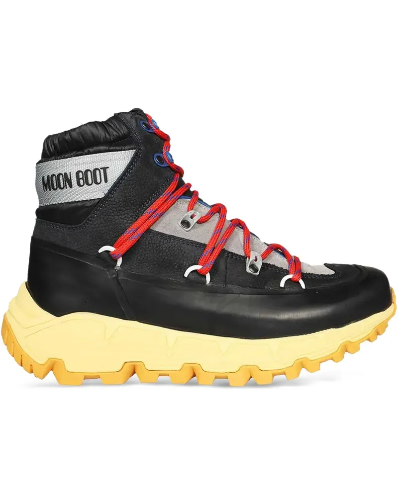 Moon Boot Tech Biker Schnürstiefel - Schwarz Schwarz