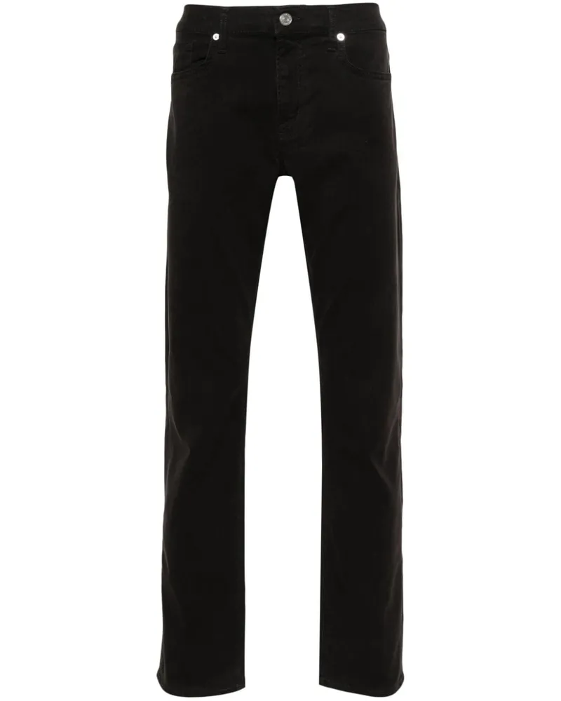 Frame Denim Halbhohe Slim-Fit-Jeans - Schwarz Schwarz