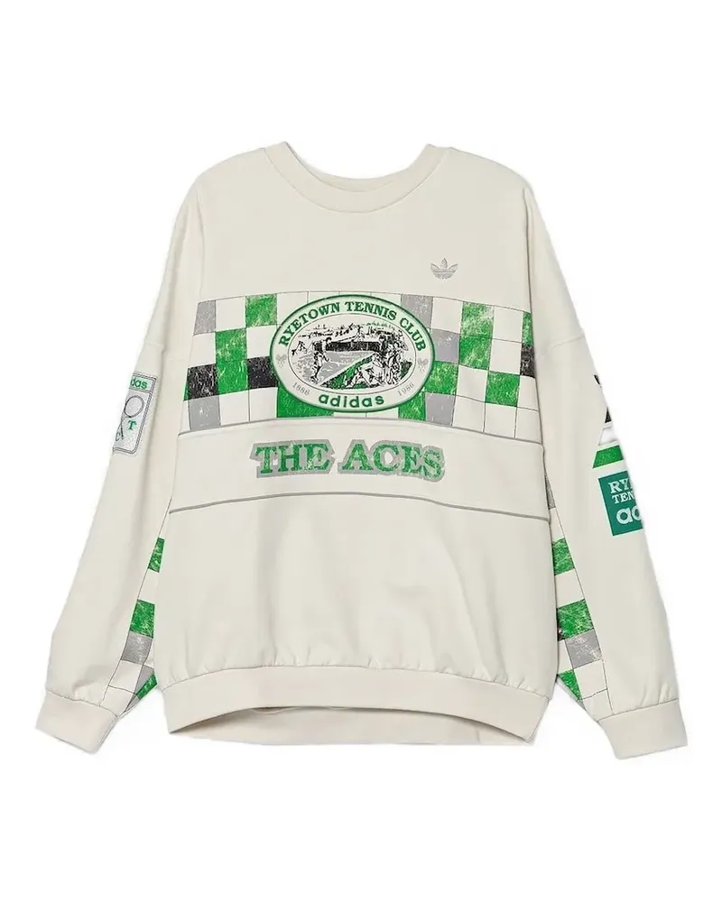 adidas Sweatshirt mit Schachbrettmuster - Weiß Weiß