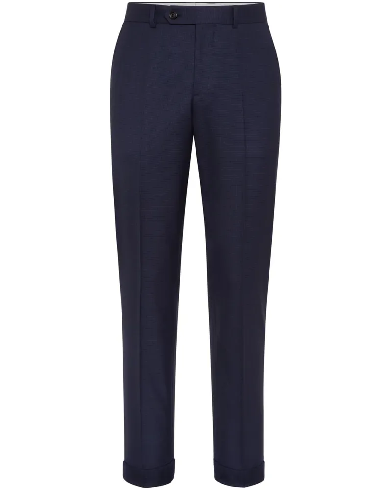 Brunello Cucinelli Hose mit Hahnentrittmuster - Blau Blau