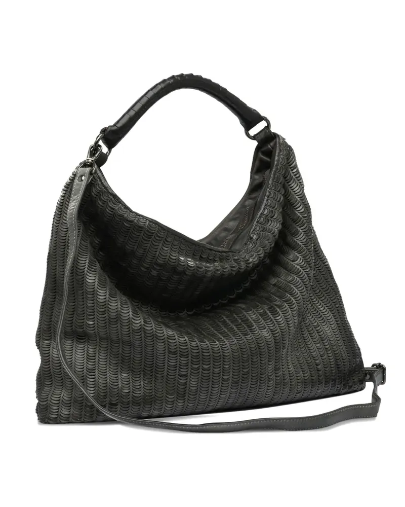Reptile's House Schultertasche mit Wellensaum - Schwarz Schwarz