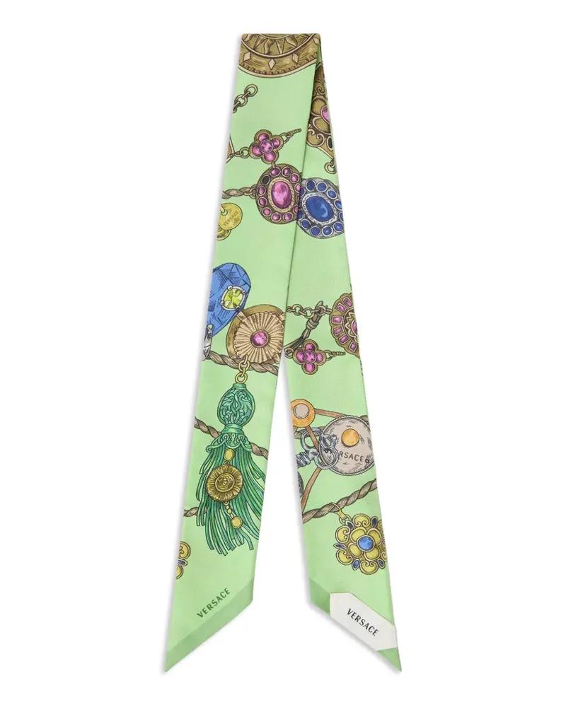 Versace Twill-Seidenschal mit Print - Grün Grün