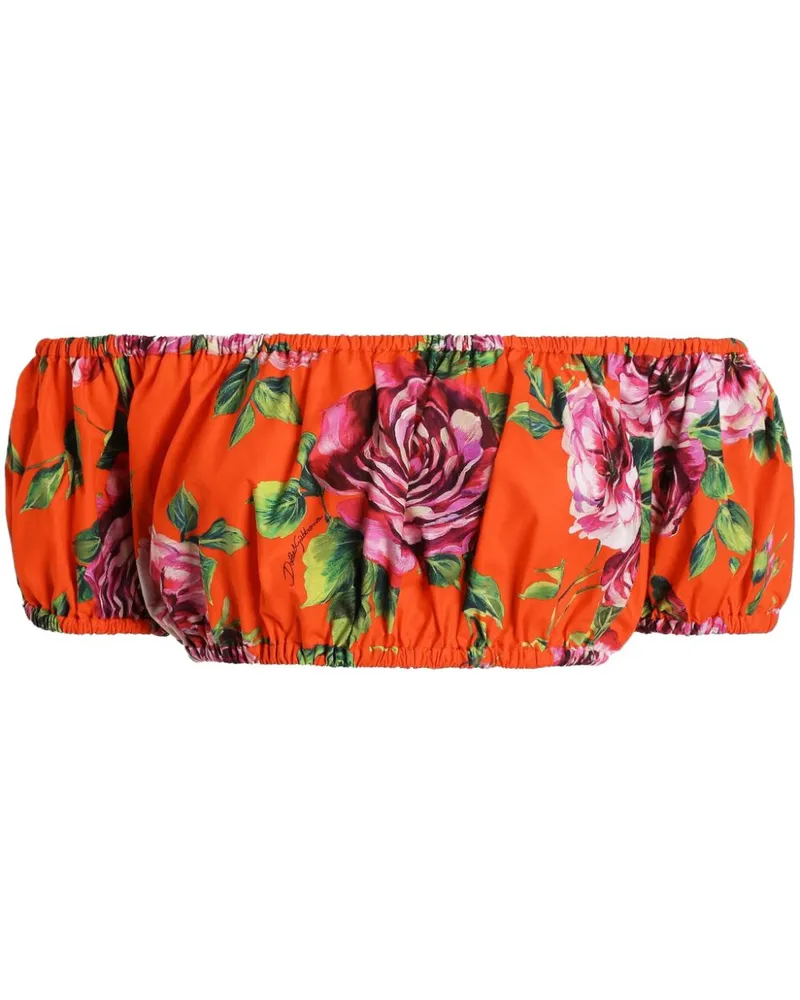 Dolce & Gabbana Top mit Blumen-Print - Rot Rot