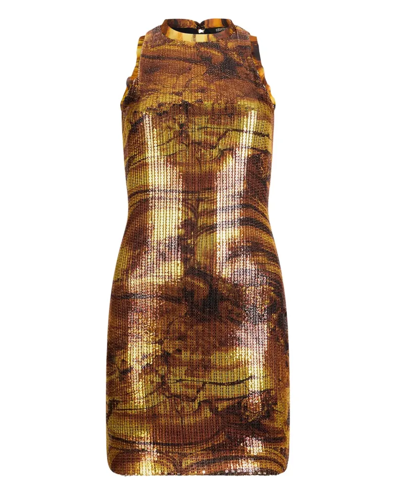 Roberto Cavalli sequin round-neck mini dress - Braun Braun