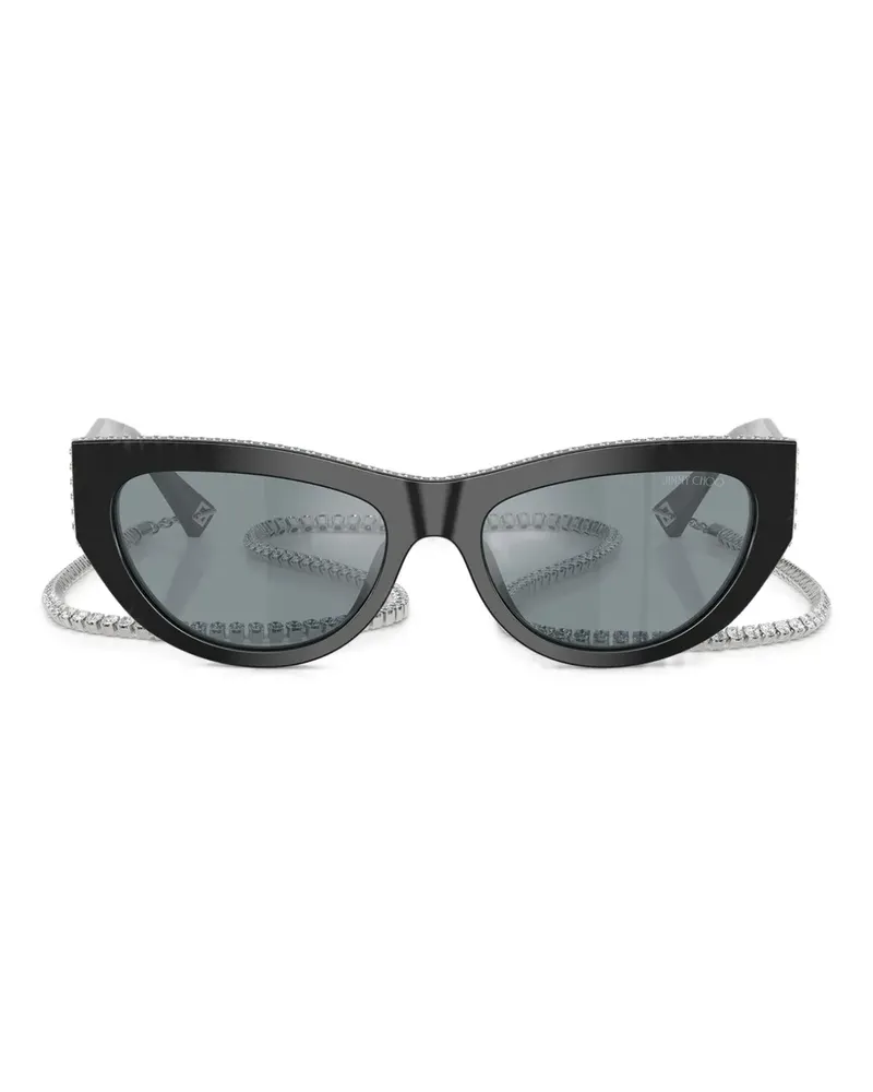 Jimmy Choo Cat-Eye-Sonnenbrille mit Kristallen - Schwarz Schwarz