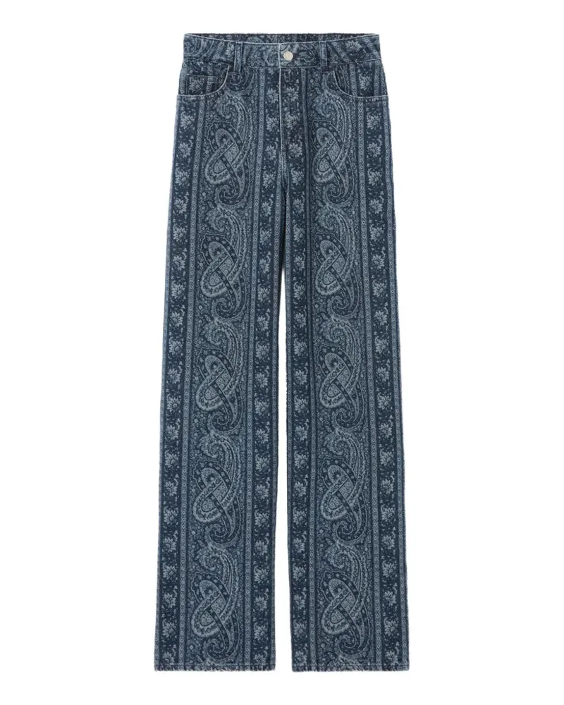 Claudie Pierlot printed straight denim jeans - Blau Blau