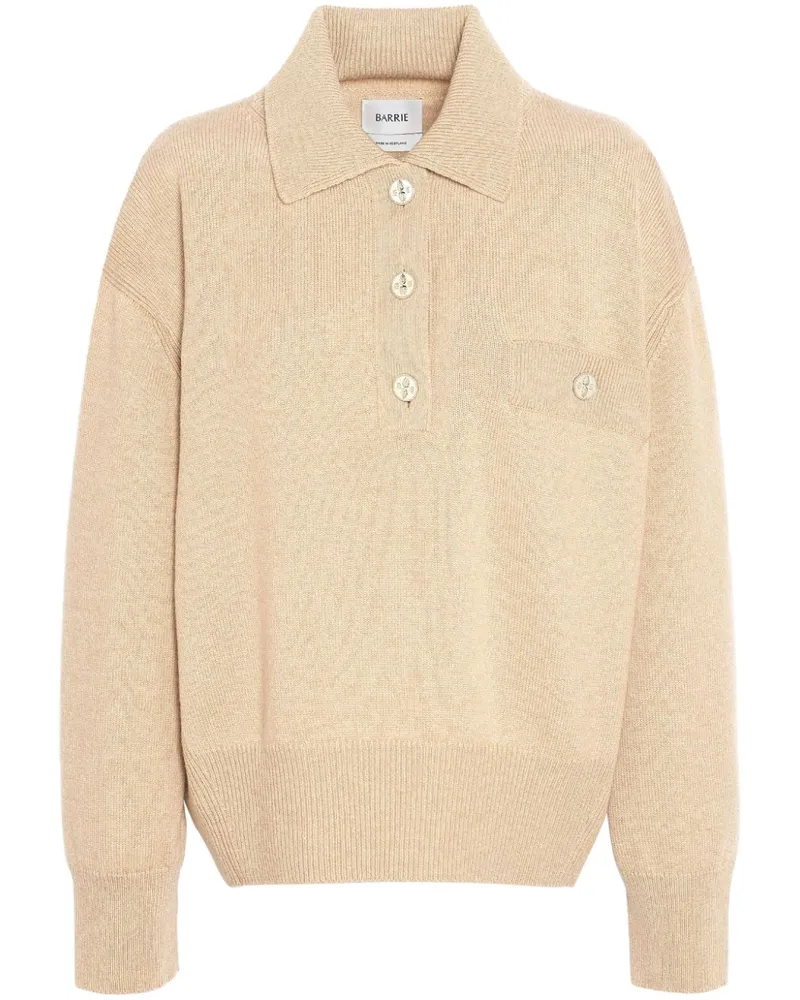 Barrie Kaschmirpullover mit Poloshirtkragen - Nude Nude