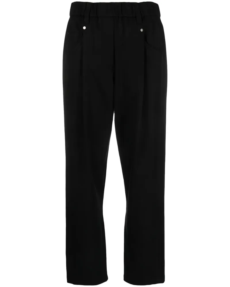 Brunello Cucinelli Gerade Cropped-Hose - Schwarz Schwarz