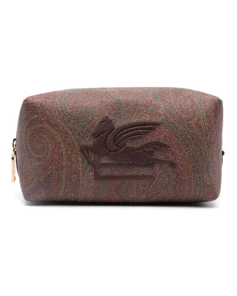 Etro Kulturbeutel mit Pegaso-Stickerei - Braun Braun