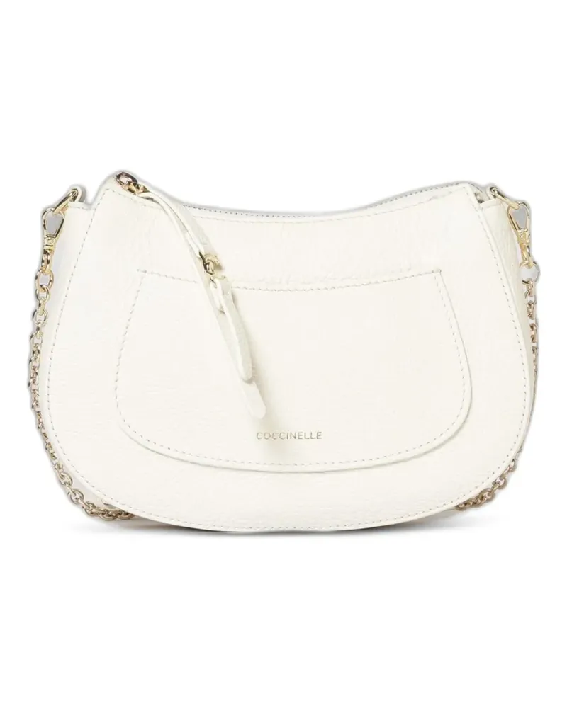 Coccinelle C-Easy Schultertasche aus gekörntem Leder - Nude Nude