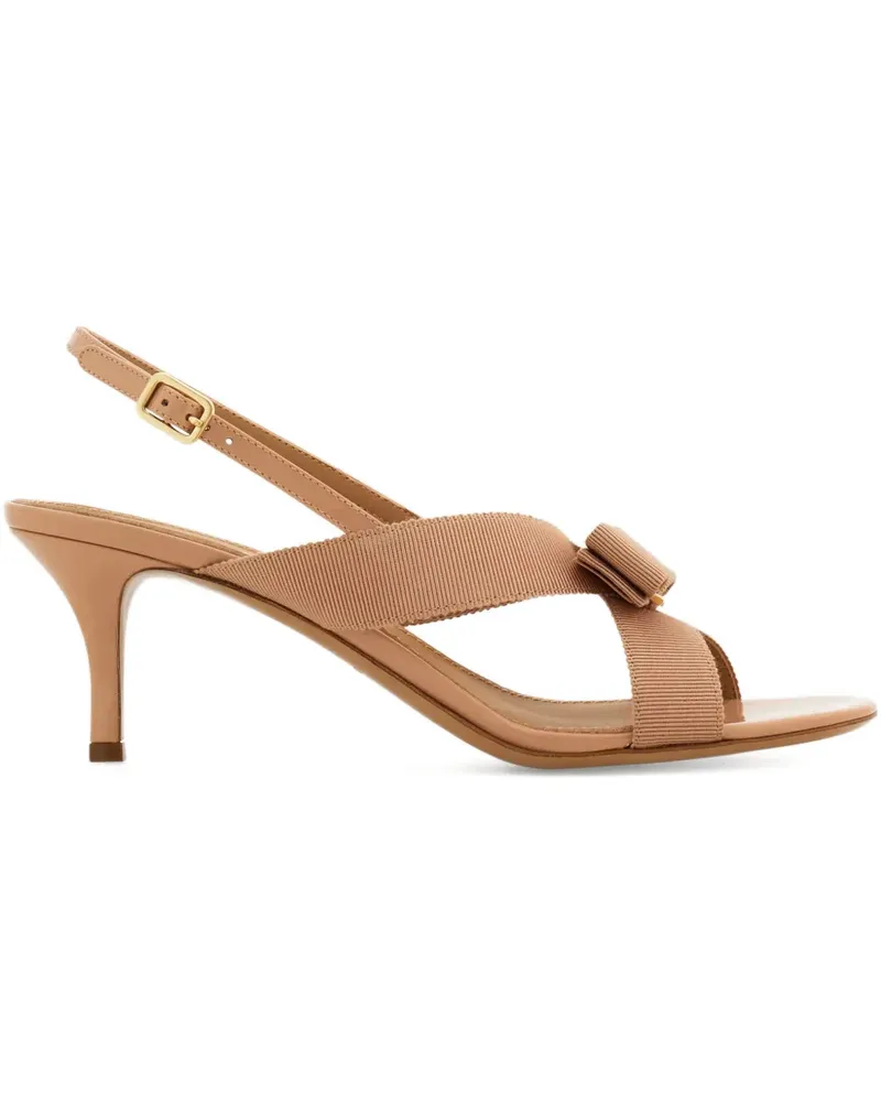 Ferragamo Slingback-Sandalen mit Vara-Schleife 50mm - Braun Braun