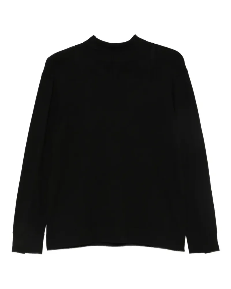 P.A.R.O.S.H. P.A.R.O H. Lime26 Pullover mit Schleifenkragen und geknöpften Bündchen - Schwarz Schwarz