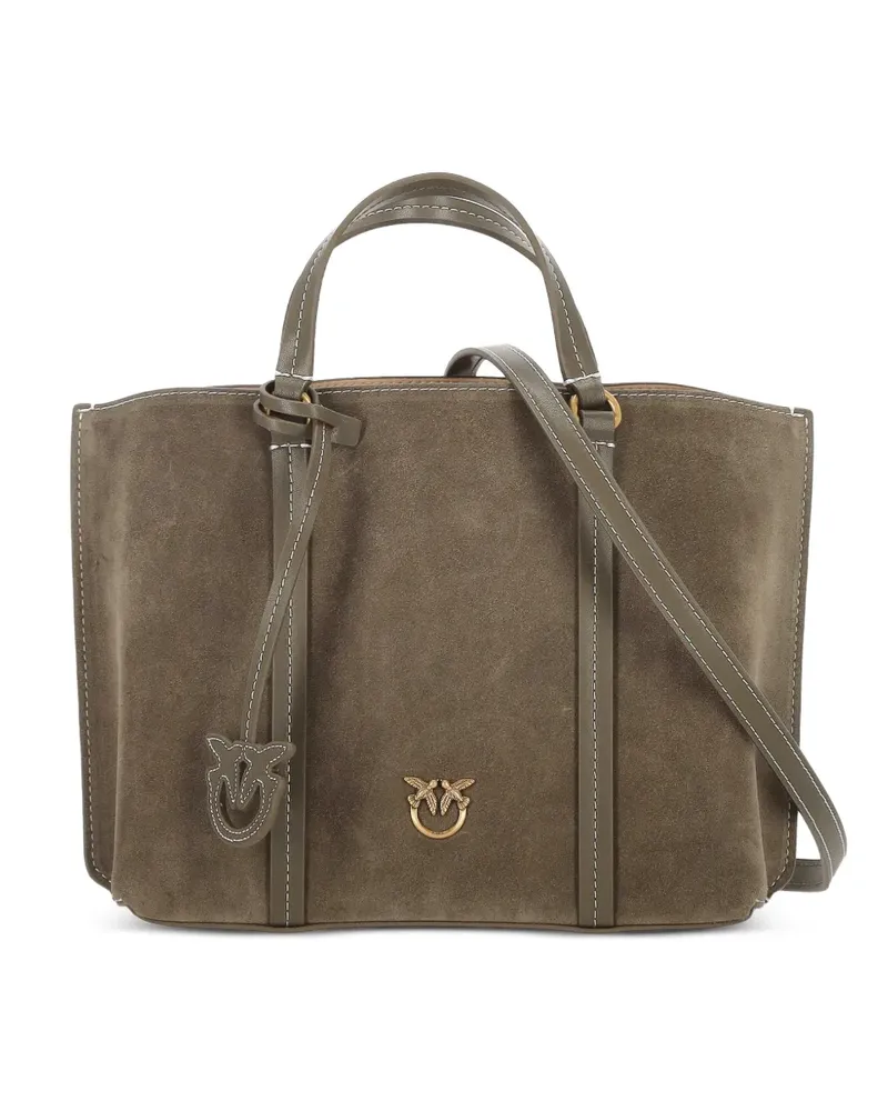 Pinko Love Birds Tote Bag aus Wildleder - Braun Braun