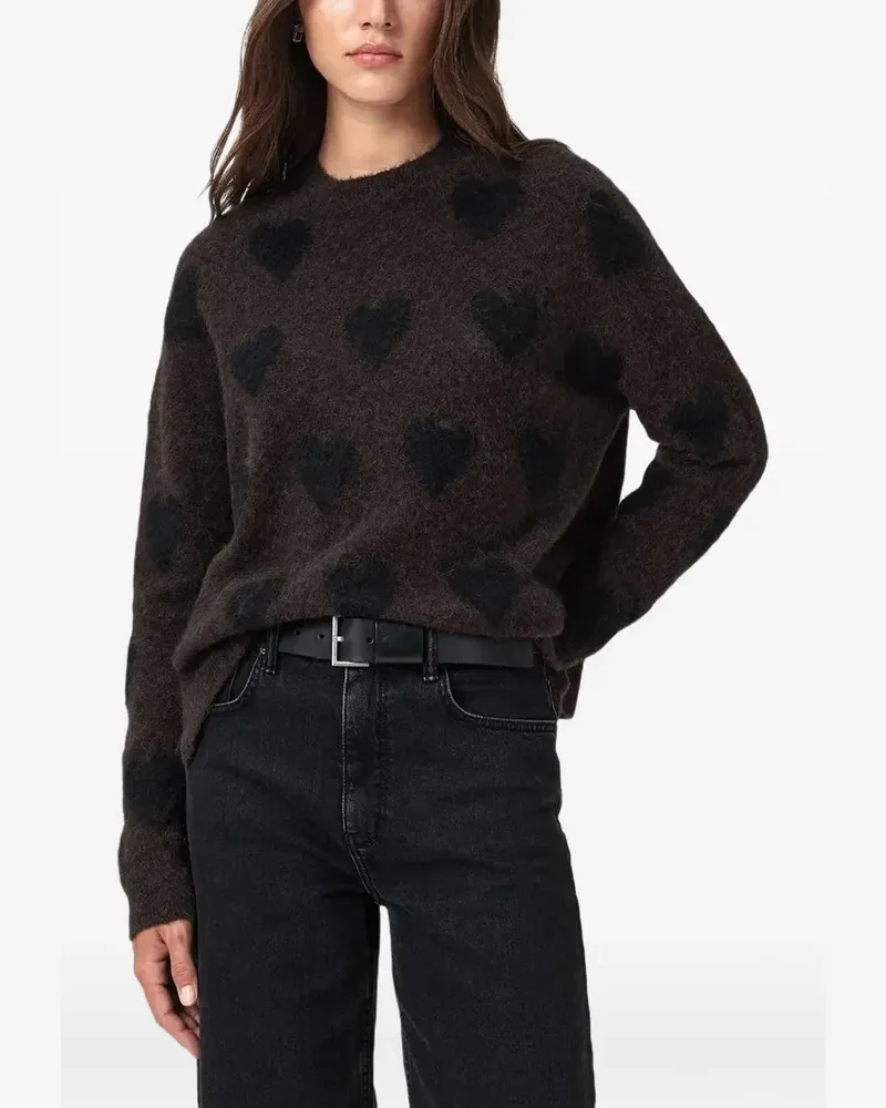 AllSaints Amora heart-motif sweater - Braun Braun