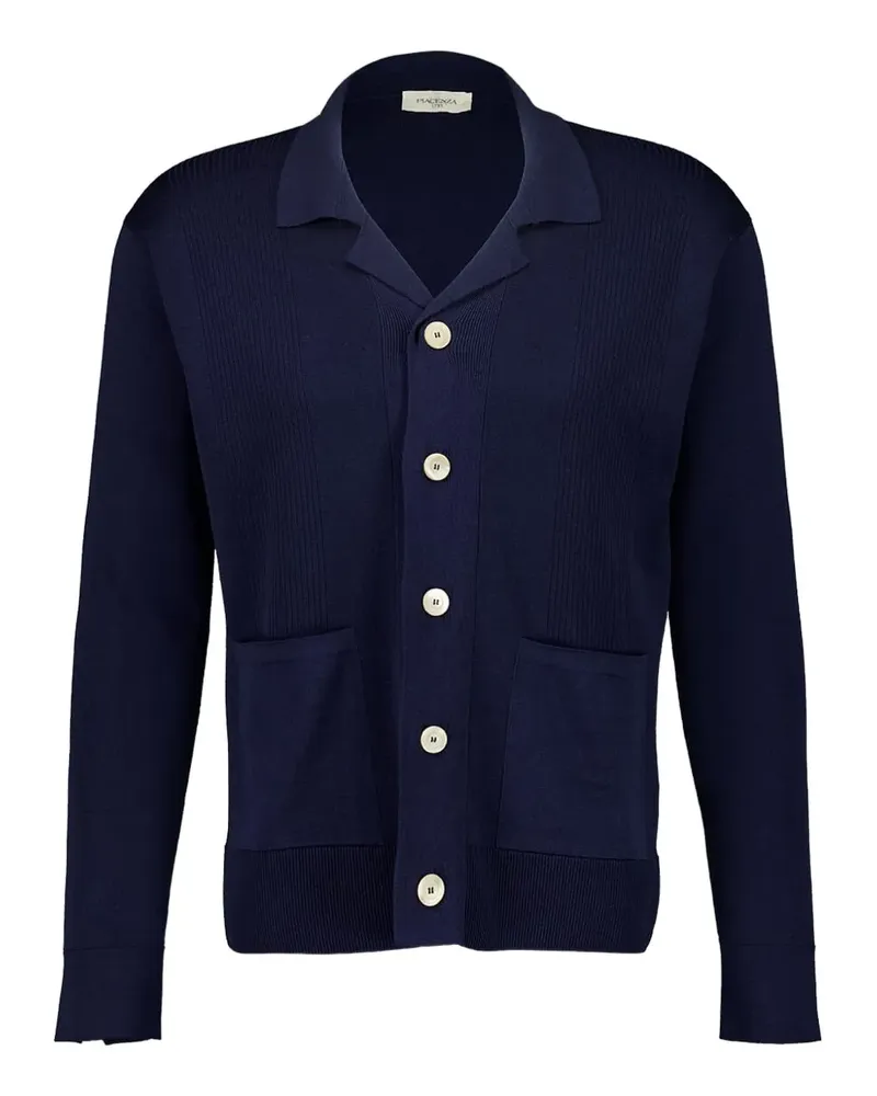 Piacenza Cashmere Gerippter Cardigan - Blau Blau