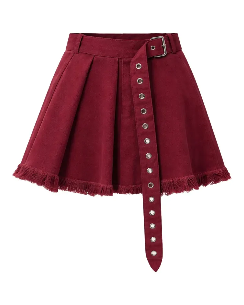 Marques ' Almeida belt-detail fringed cotton mini skirt - Rot Rot