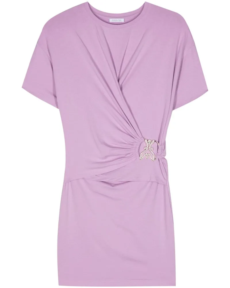 Patrizia Pepe Midikleid mit Logo-Schnalle - Violett Violett
