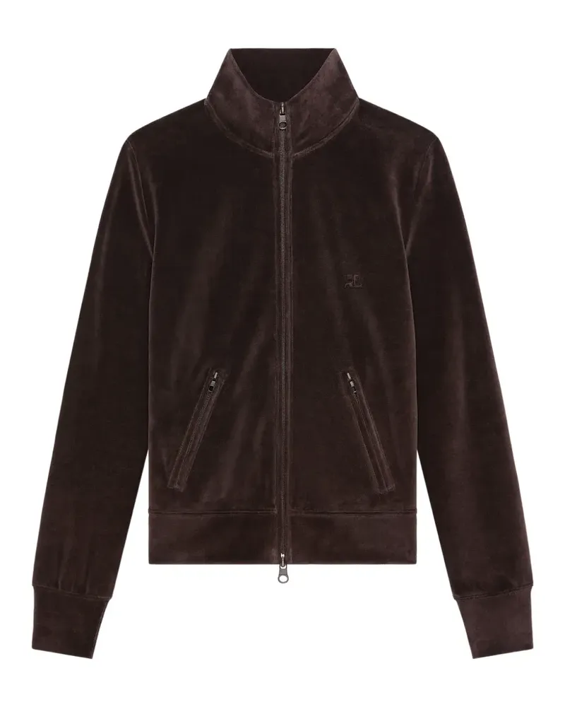 Courrèges Sportjacke aus Samt mit Reißverschluss - Braun Braun