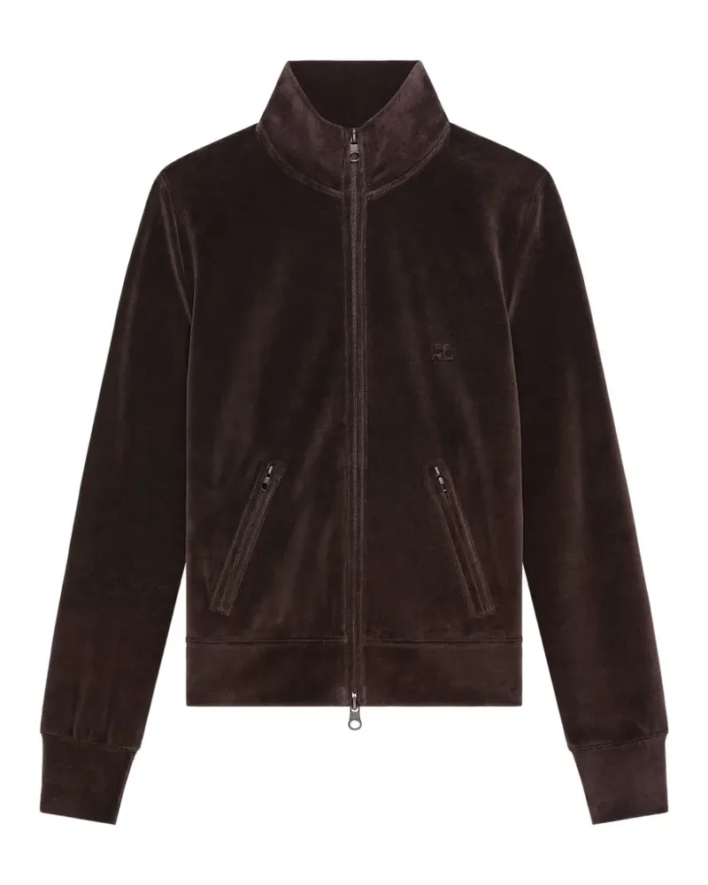 Courrèges Sportjacke aus Samt mit Reißverschluss - Braun Braun