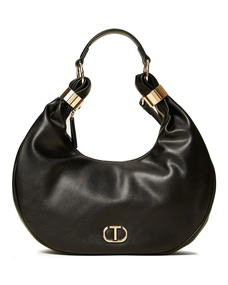 Twin-Set Eclipse Schultertasche mit Sichelform - Schwarz Schwarz