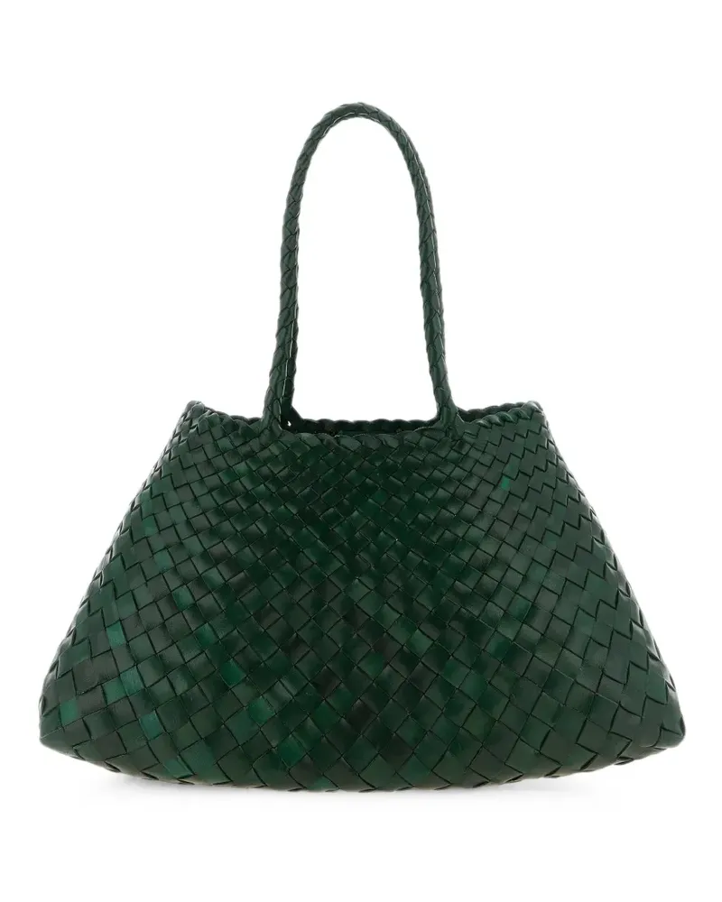 Dragon Diffusion big Santa Croce woven leather shoulder bag - Grün Grün