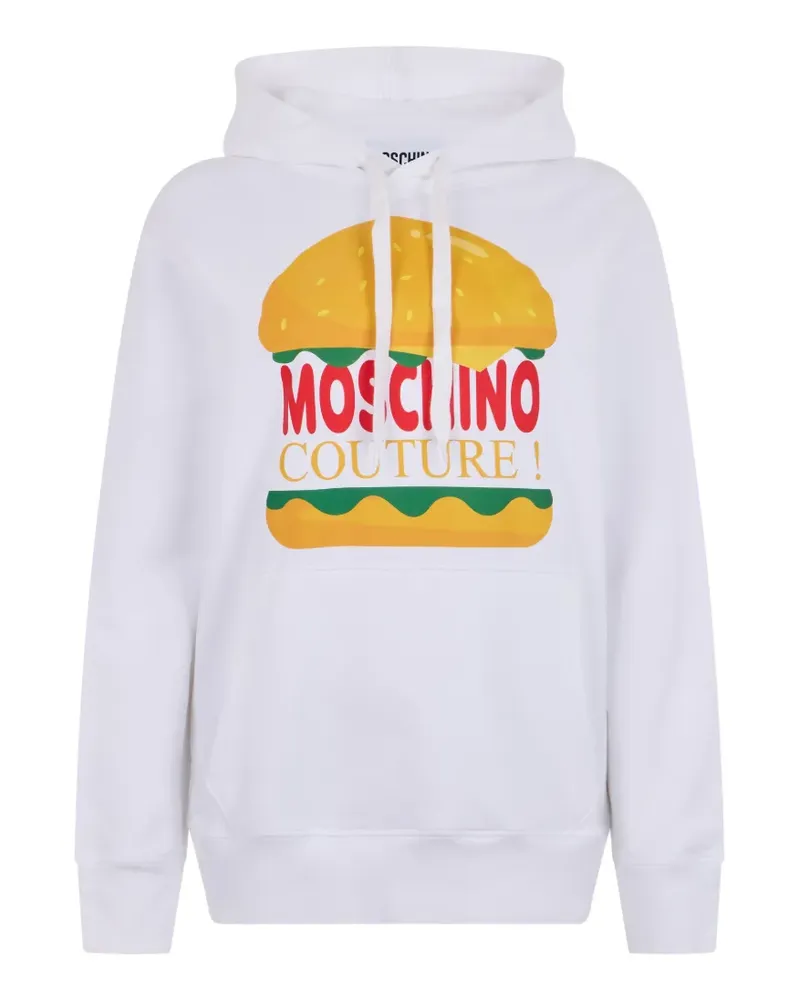 Moschino hamburger-print logo-print hoodie - Weiß Weiß
