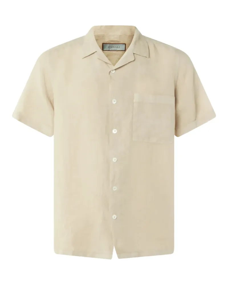 Canali pocket short-sleeve shirt - Nude Nude