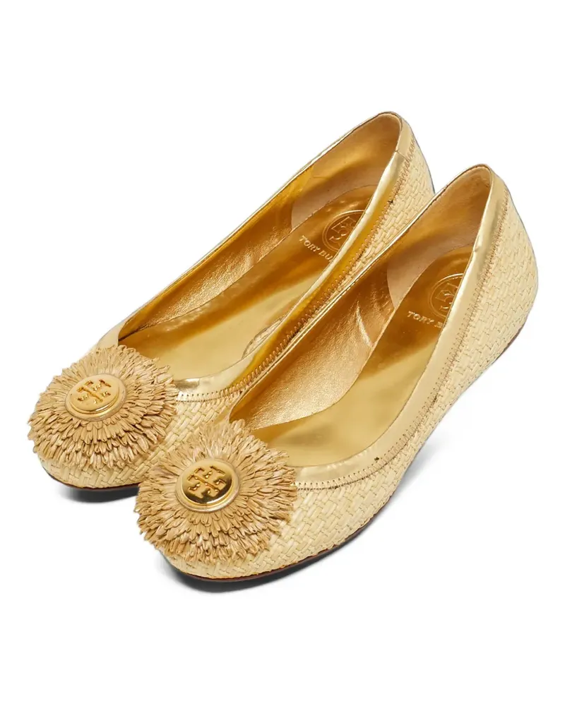 Tory Burch Reva logo-detail ballet flats - Gold Gold