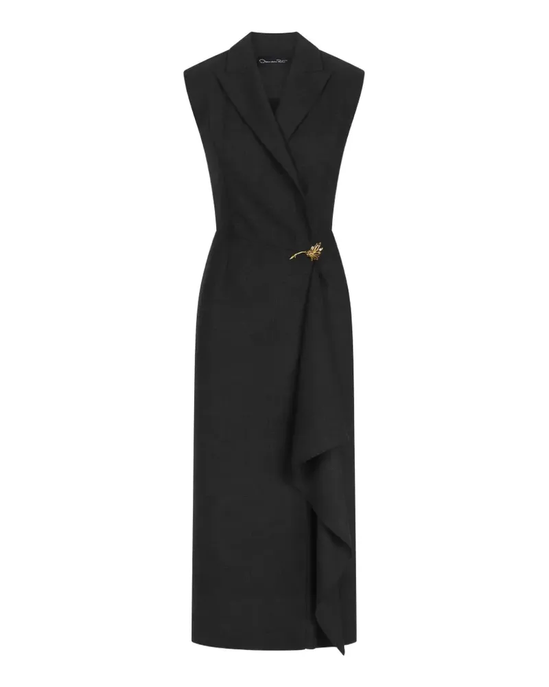 Oscar de la Renta Midikleid mit drapiertem Detail - Grau Grau