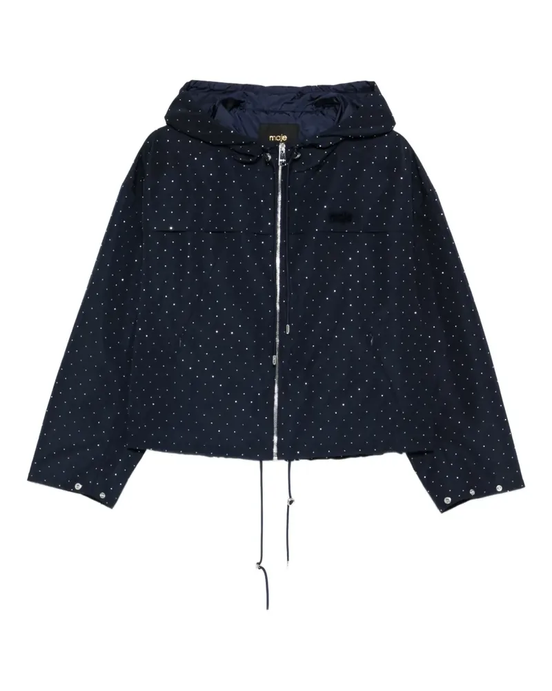Maje Kapuzenjacke mit Strassverzierung - Blau Blau